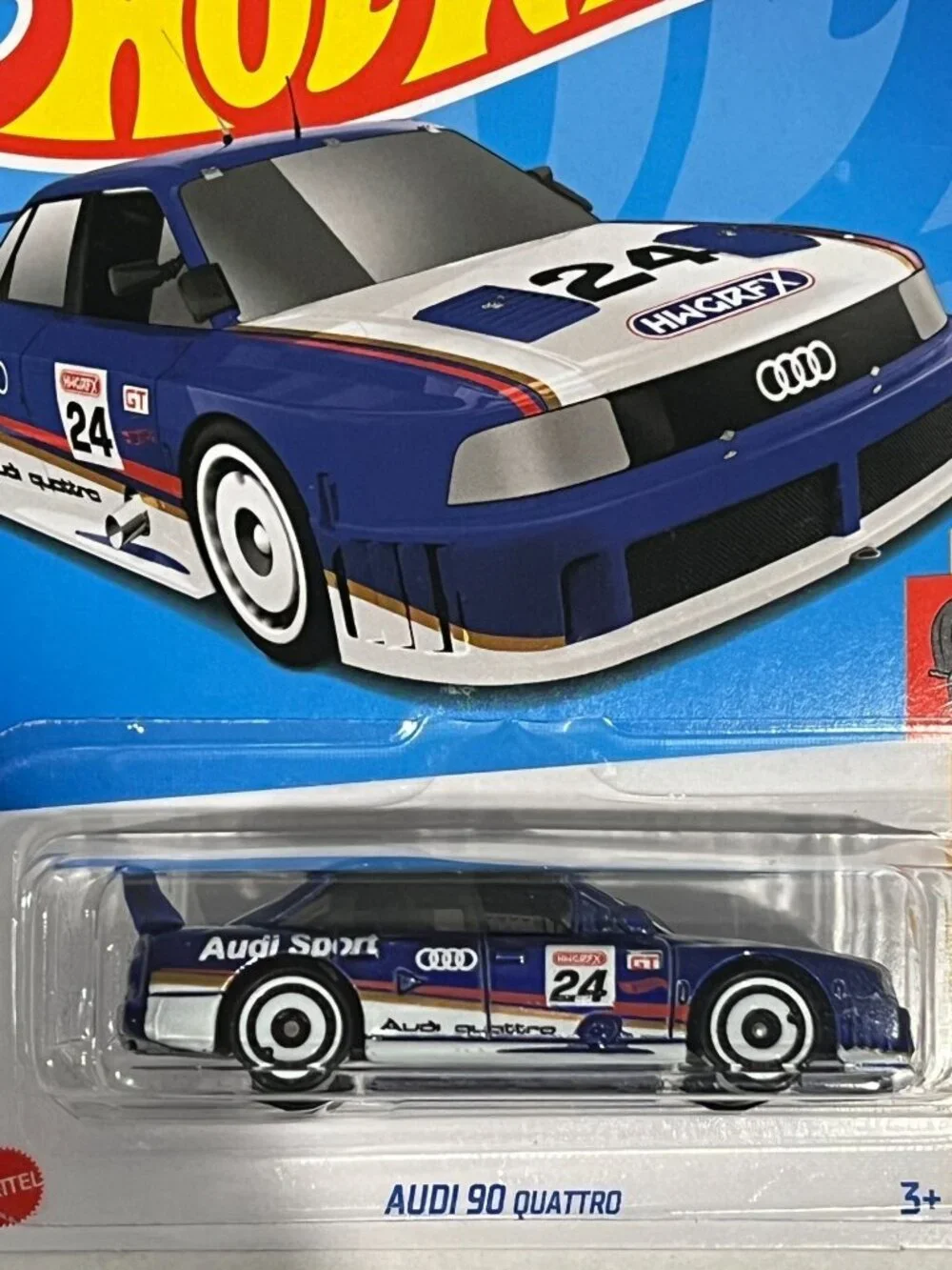 Hot Wheels Audi 90 Quattro HW Turbo 144/250 4/5 Blue Race Car NOC